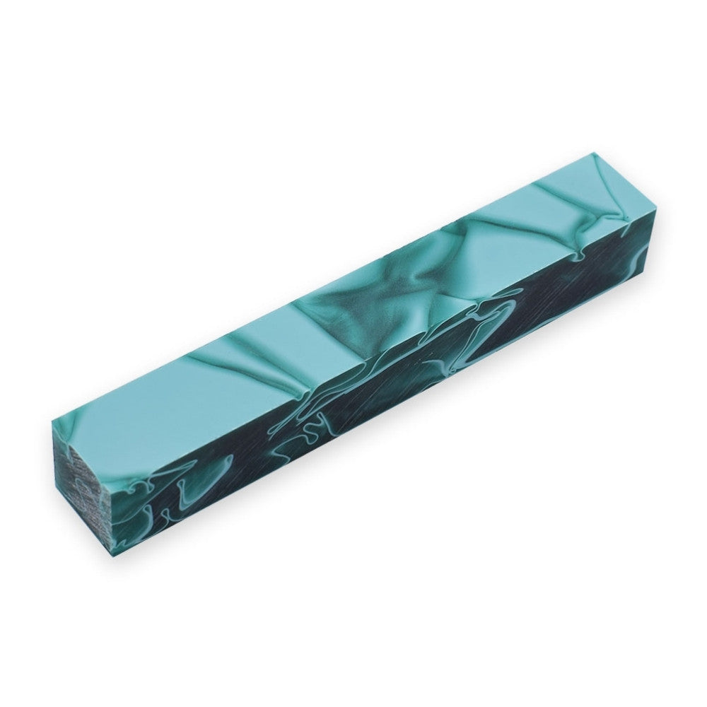 Pen blank - Acryl - 130x20x20 mm - Dunkelgrün mit weißer Linie - Pfeifenecke